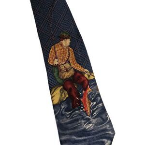 GJ Cahn  All Silk Hand Sewn Neck Tie Fish Print